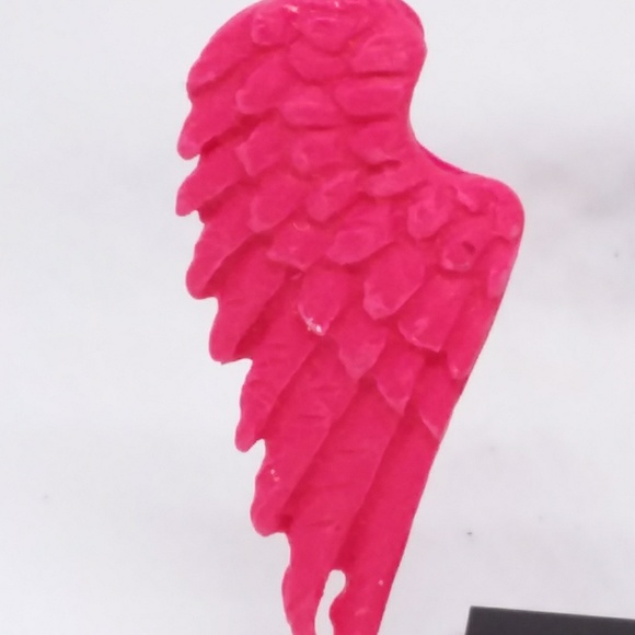 Unique Handmade Polymer Clay Angle Wing Earrings - Picture 5 of 6